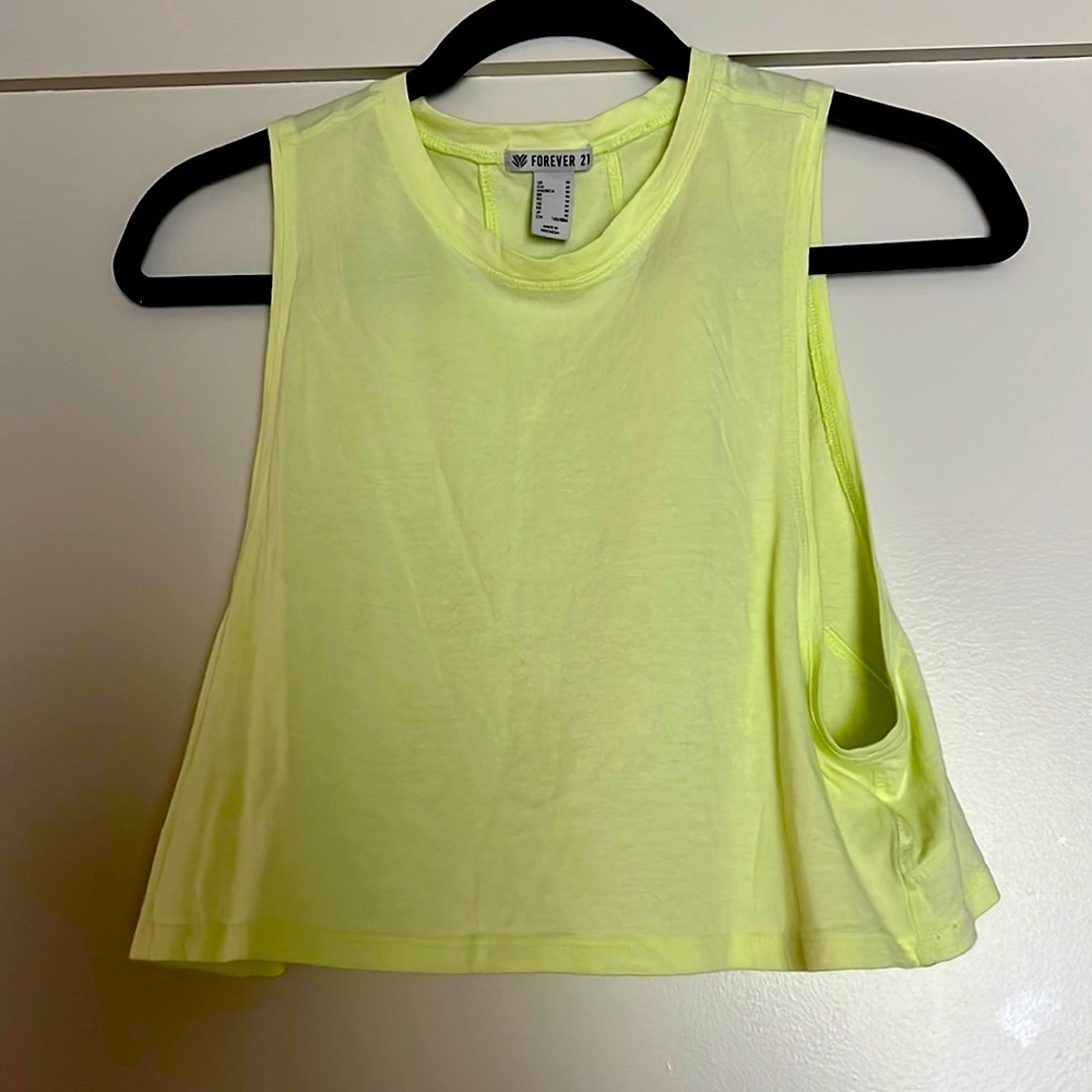 NEON high neck cut out crop top